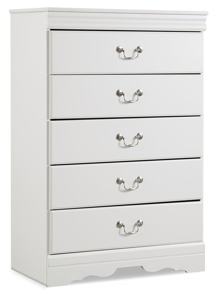 Anarasia  Sleigh Bed, Dresser, Mirror, Chest And Nightstand