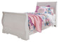 Cama tipo trineo Anarasia con tocador con espejo