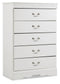 Anarasia  Sleigh Headboard, Dresser, Mirror, Chest And Nightstand