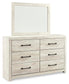 Cambeck  Panel Bed With 4 Storage Drawers With Mirrored Dresser