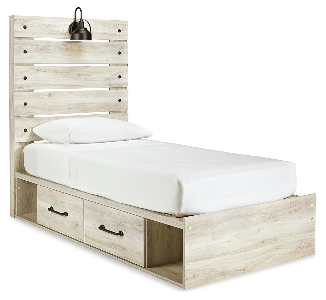 Cama Cambeck con 4 cajones y cómoda con espejo