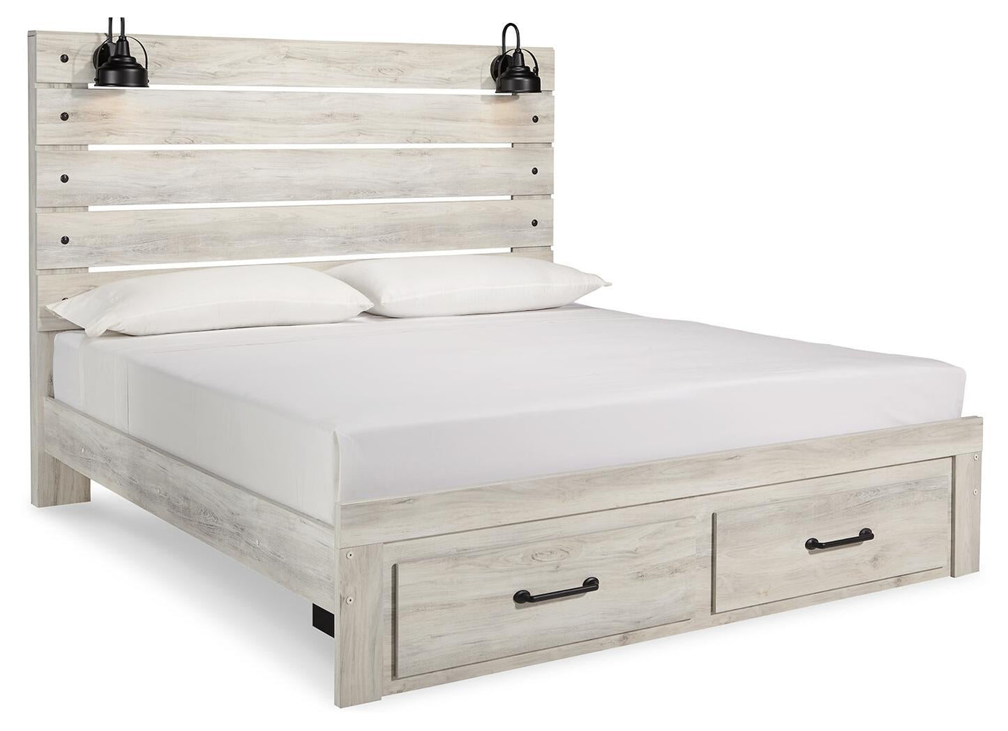 Cama Cambeck con dos cajones y cómoda con espejo