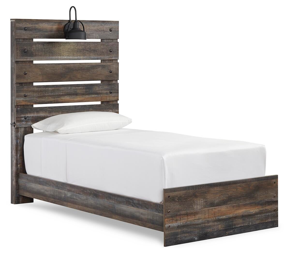 Drystan  Panel Bed With Mirrored Dresser