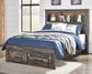 Cama-librería Drystan con dos cajones y cómoda con espejo