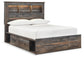 Cama-librería Drystan con dos cajones, cómoda con espejo, cómoda y mesita de noche