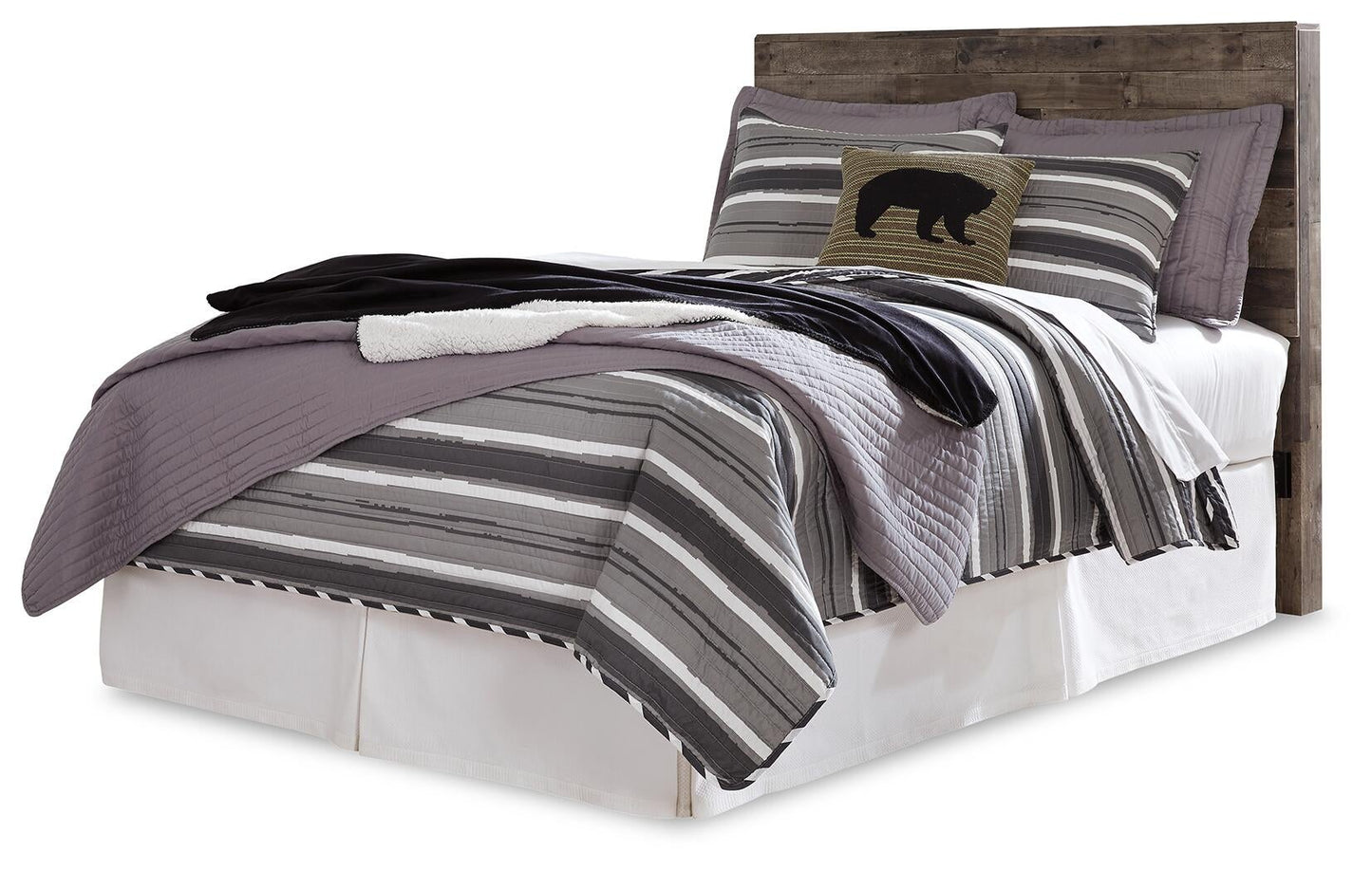 Derekson  Panel Headboard Bed With Mirrored Dresser