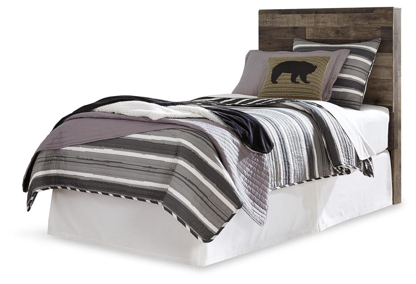 Derekson  Panel Headboard Bed With Mirrored Dresser
