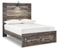 Cama Drystan con dos cajones y cómoda con espejo