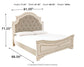 Realyn  Upholstered Panel Bed With Mirrored Dresser