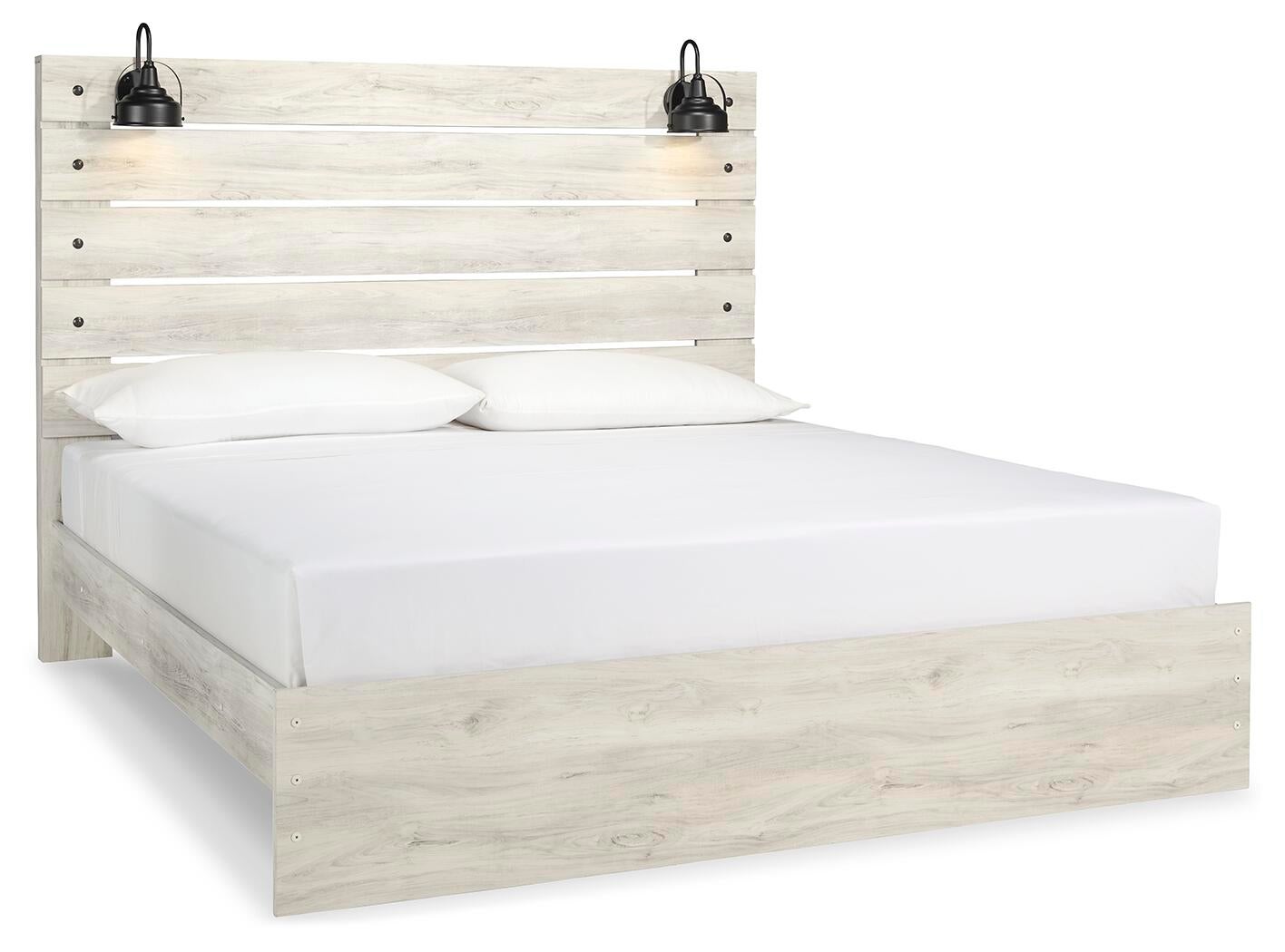 Cambeck  Panel Bed With Mirrored Dresser