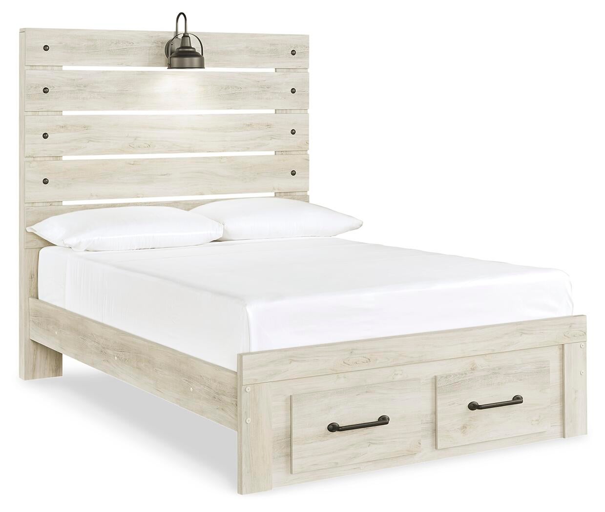 Cama Cambeck con 4 cajones, cómoda con espejo, cómoda y mesita de noche