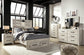 Cama Cambeck con 4 cajones, cómoda con espejo, cómoda y mesita de noche