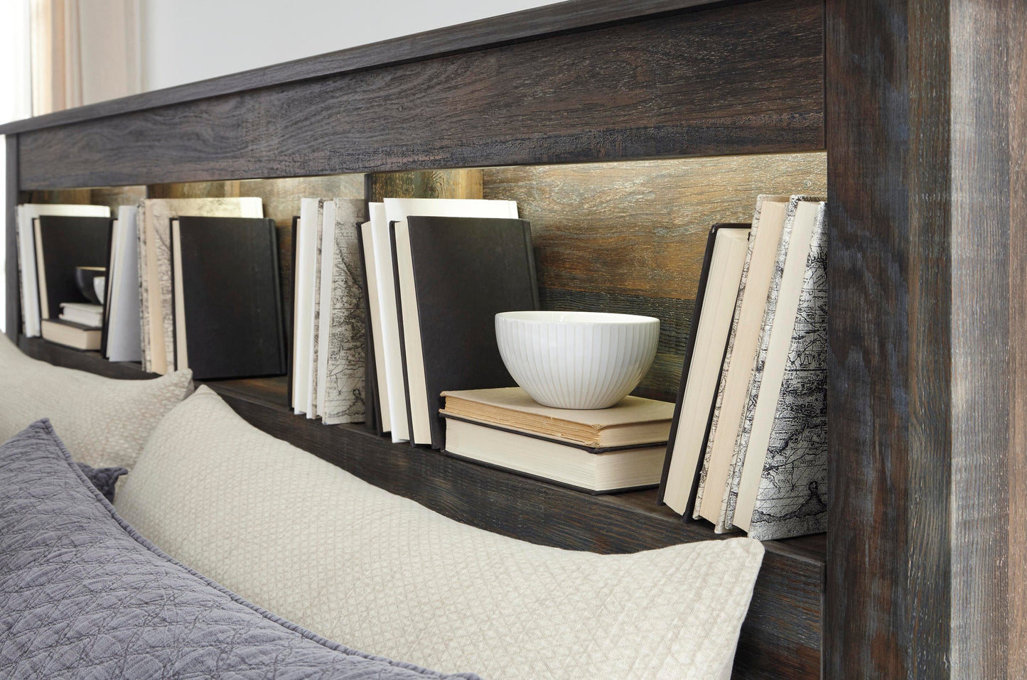 Drystan  Bookcase Bed, Dresser, Mirror, Chest And Nightstand
