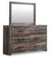 Drystan  Bookcase Bed With 4 Storage Drawers With Mirrored Dresser, Chest And Nightstand