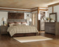 Juararo /California King Panel Headboard Bed With Mirrored Dresser