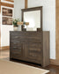 Juararo  Panel Headboard Bed With Mirrored Dresser, Chest And Nightstand