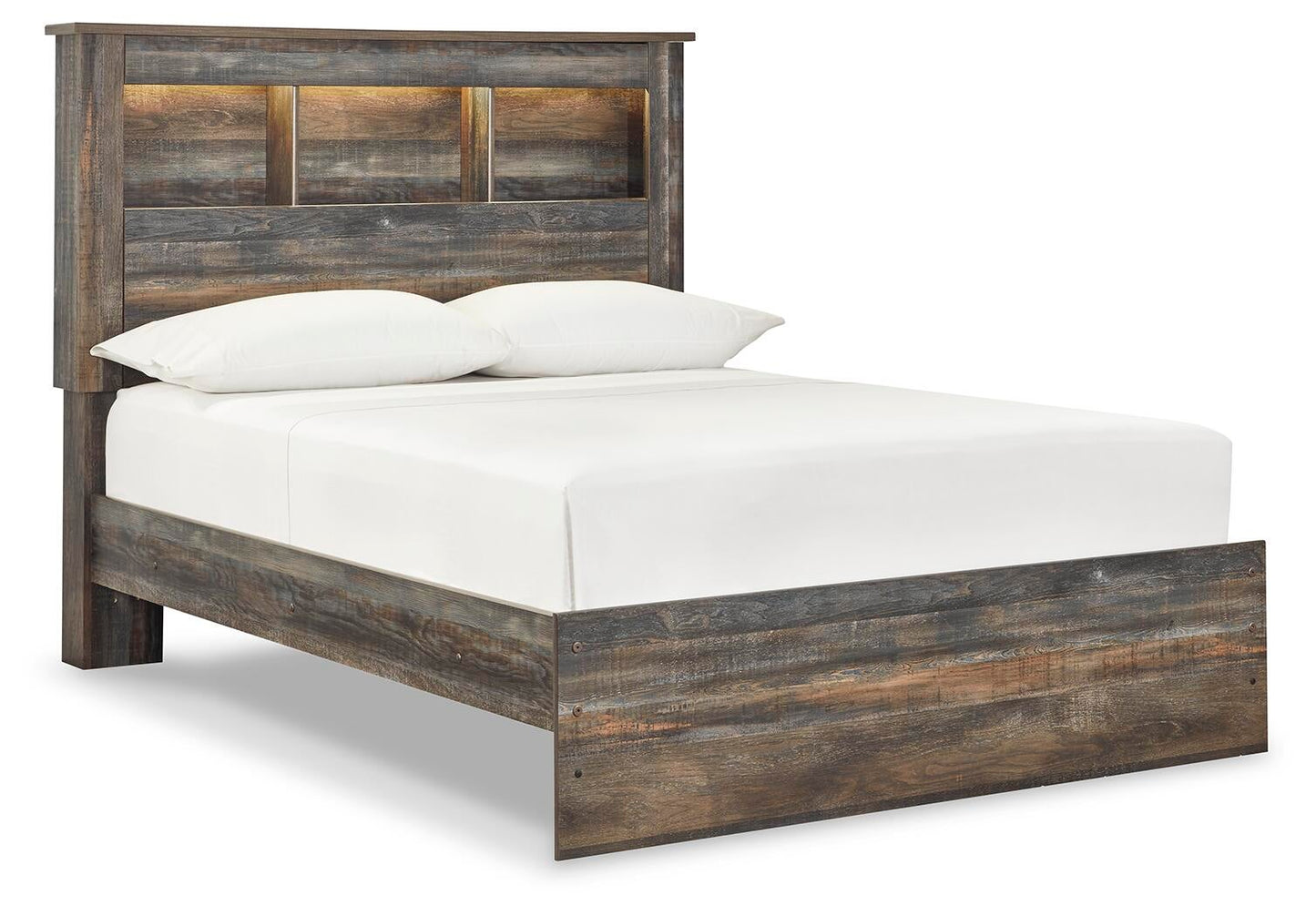 Drystan  Bookcase Bed With Mirrored Dresser, Chest And Nightstand
