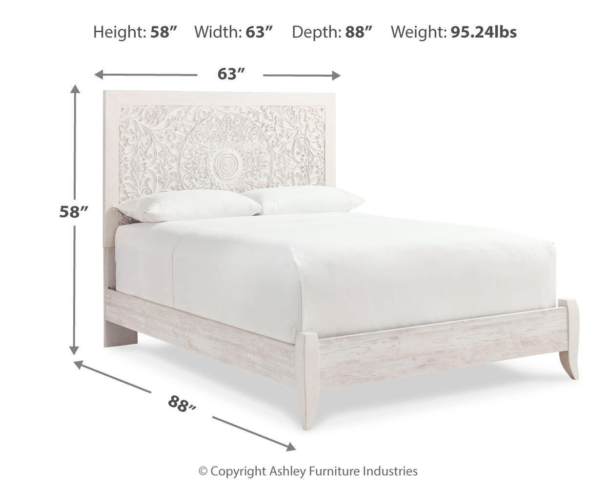 Paxberry  Panel Bed With Mirrored Dresser