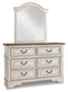 Realyn  Panel Bed With Mirrored Dresser, Chest And Nightstand