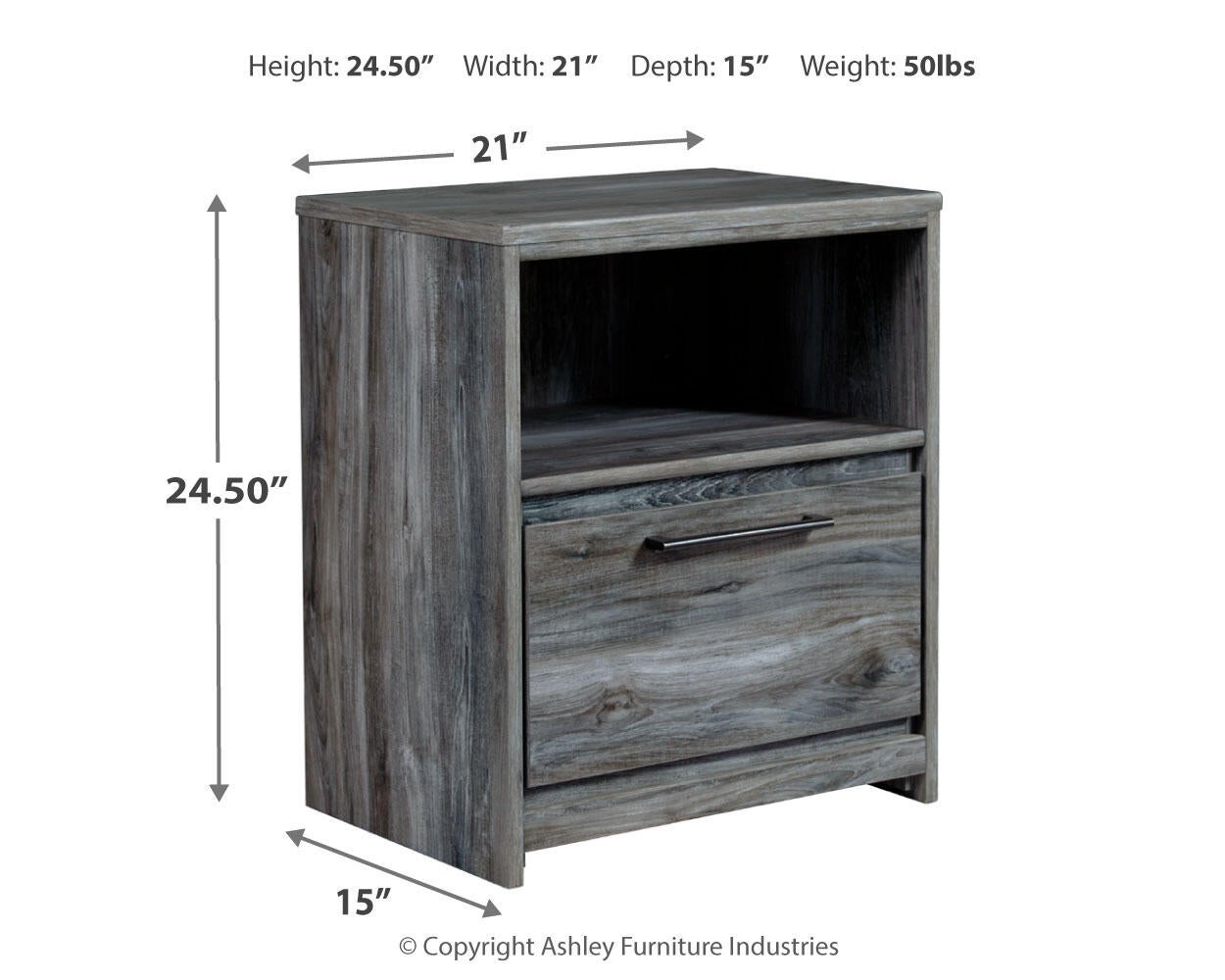 Baystorm  Panel Bed With 2 Storage Drawers With Mirrored Dresser, And Nightstand