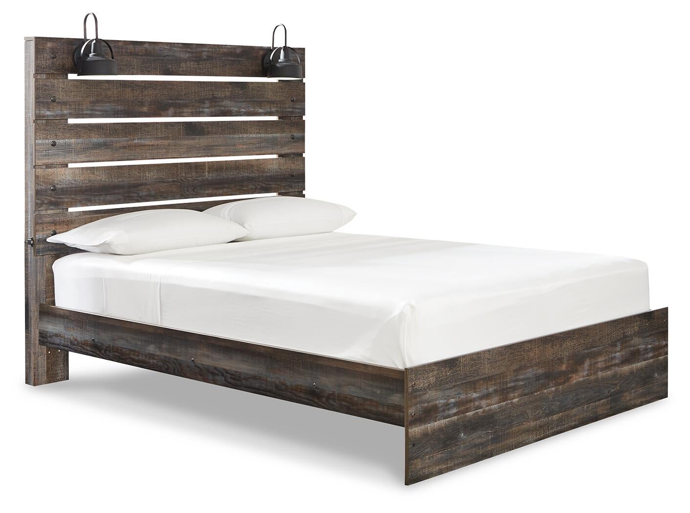 Drystan  Panel Bed With Mirrored Dresser And Nightstand