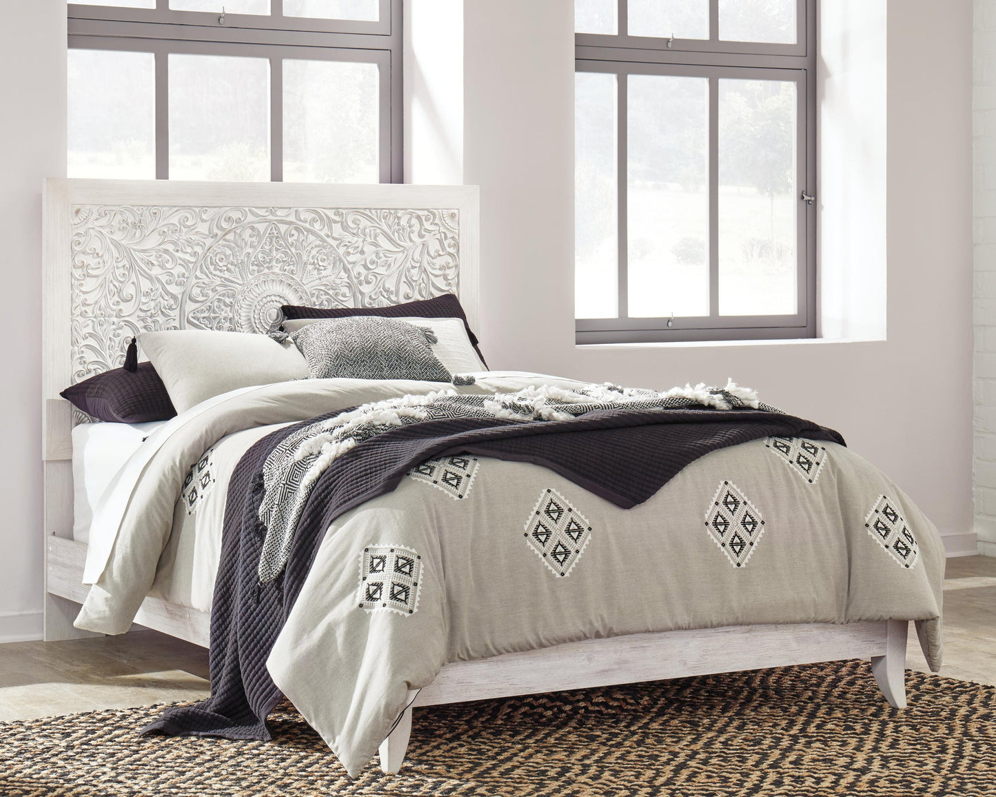Paxberry  Panel Bed With Mirrored Dresser, Chest And Nightstand