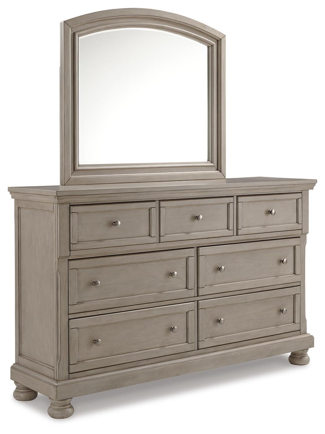 Lettner California  Panel Bed With Mirrored Dresser, Chest And Nightstand