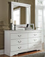 Anarasia  Sleigh Bed With Mirrored Dresser And Nightstand