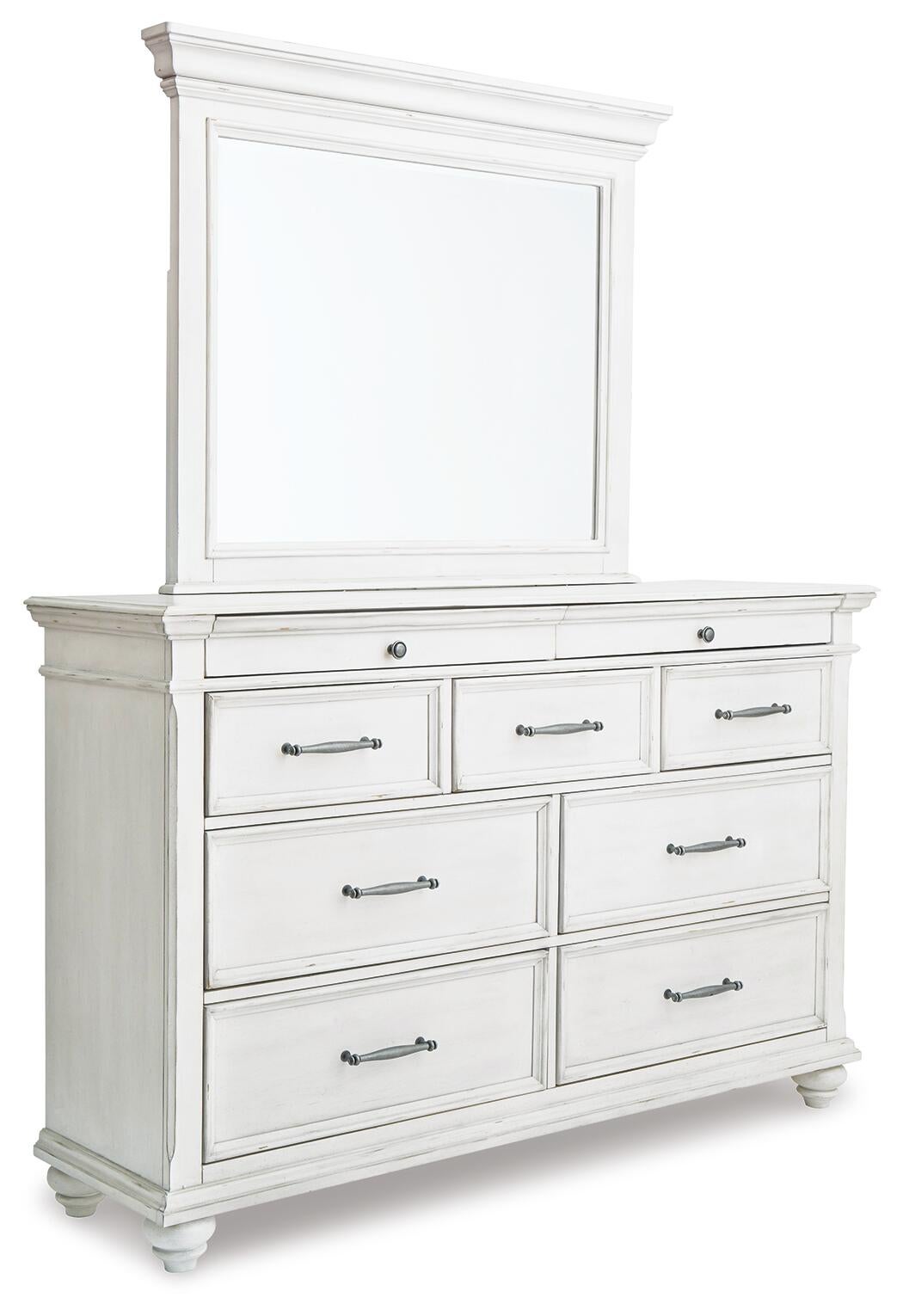 Kanwyn  Panel Bed With Mirrored Dresser