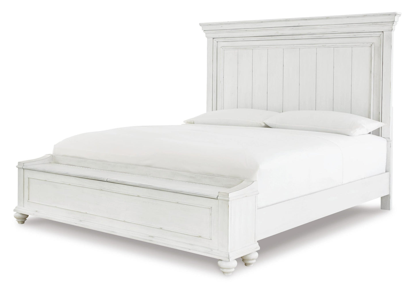 Kanwyn  Panel Bed With Storage With Mirrored Dresser