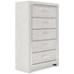 Altyra  Bookcase Headboard Bed With Mirrored Dresser, Chest And Nightstand