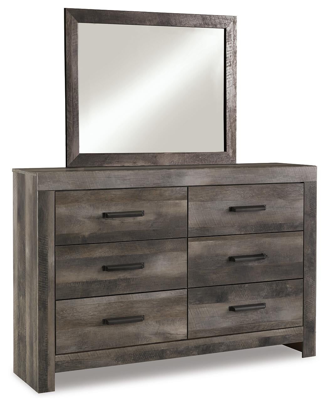 Wynnlow  Crossbuck Panel Bed With Mirrored Dresser, Chest And Nightstand