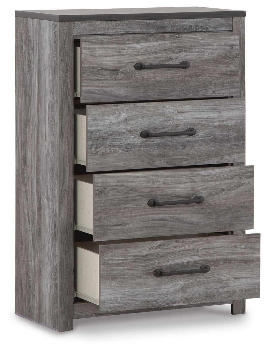 Bronyan  Panel Bed With Mirrored Dresser, Chest And Nightstand