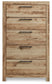 Hyanna  Panel Bed With 1 Side Storage, Dresser, Mirror, Chest And Nightstand