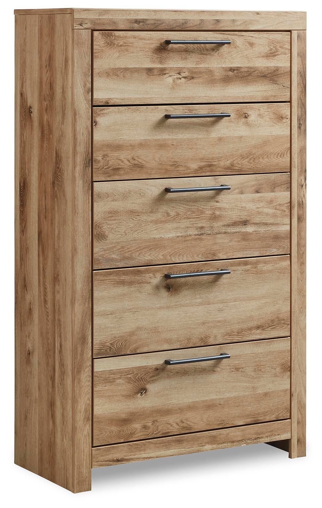 Hyanna  Panel Bed With 1 Side Storage, Dresser, Mirror, Chest And Nightstand