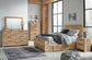 Hyanna  Panel Bed With 2 Side Storage, Dresser, Mirror, Chest And Nightstand