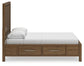Cabalynn  Panel Bed With Storage With Mirrored Dresser