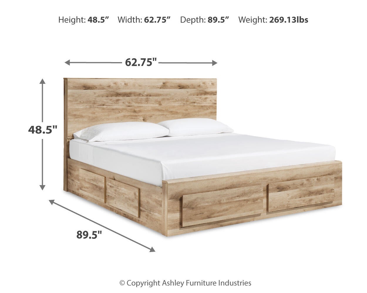 Hyanna  Panel Storage Bed With 1 Under Bed Storage Drawer, Dresser And Mirror
