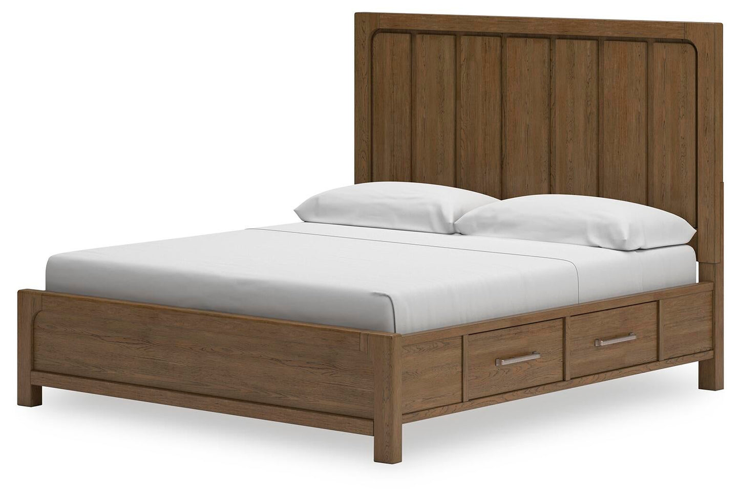 Cabalynn California  Panel Bed With Storage With Mirrored Dresser And Nightstand
