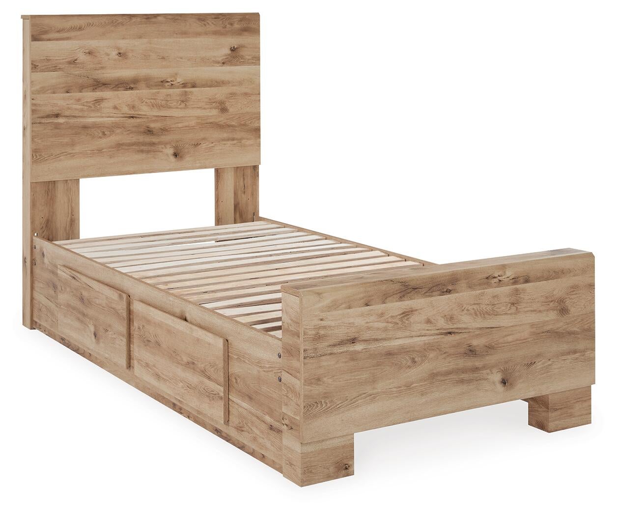 Hyanna  Panel Bed With 2 Side Storage, Dresser, Mirror, Chest And Nightstand