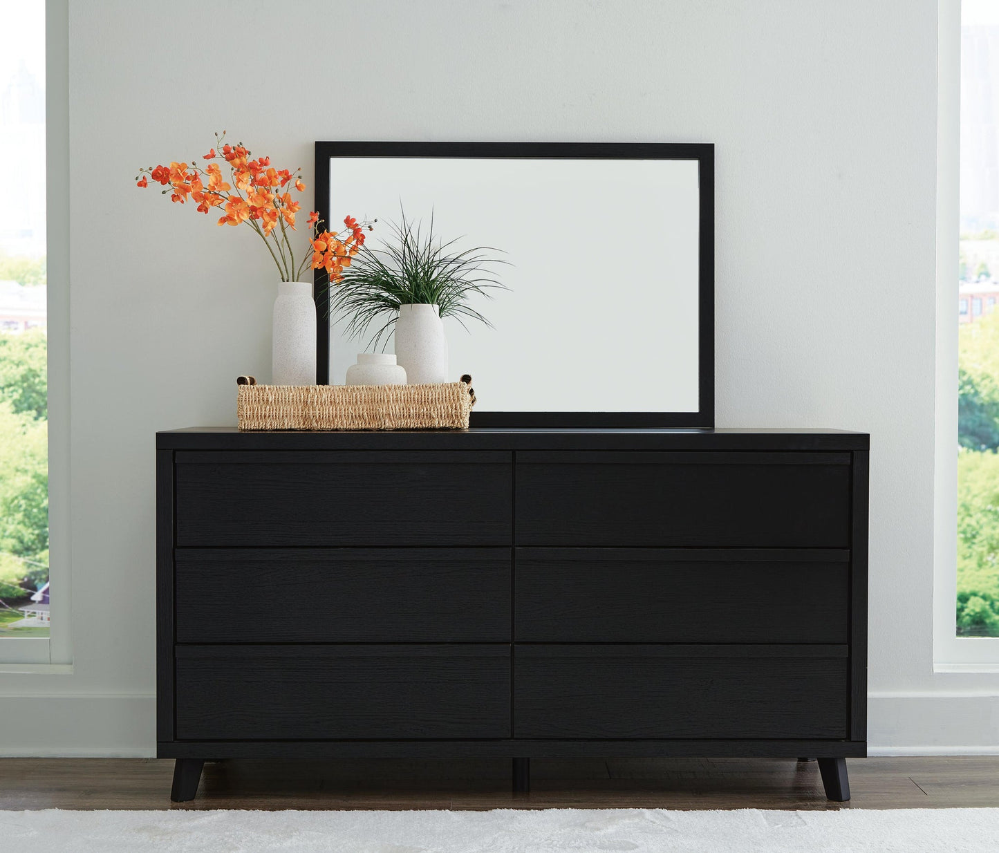 Danziar  Panel Bed, Dresser, Mirror And Nightstand