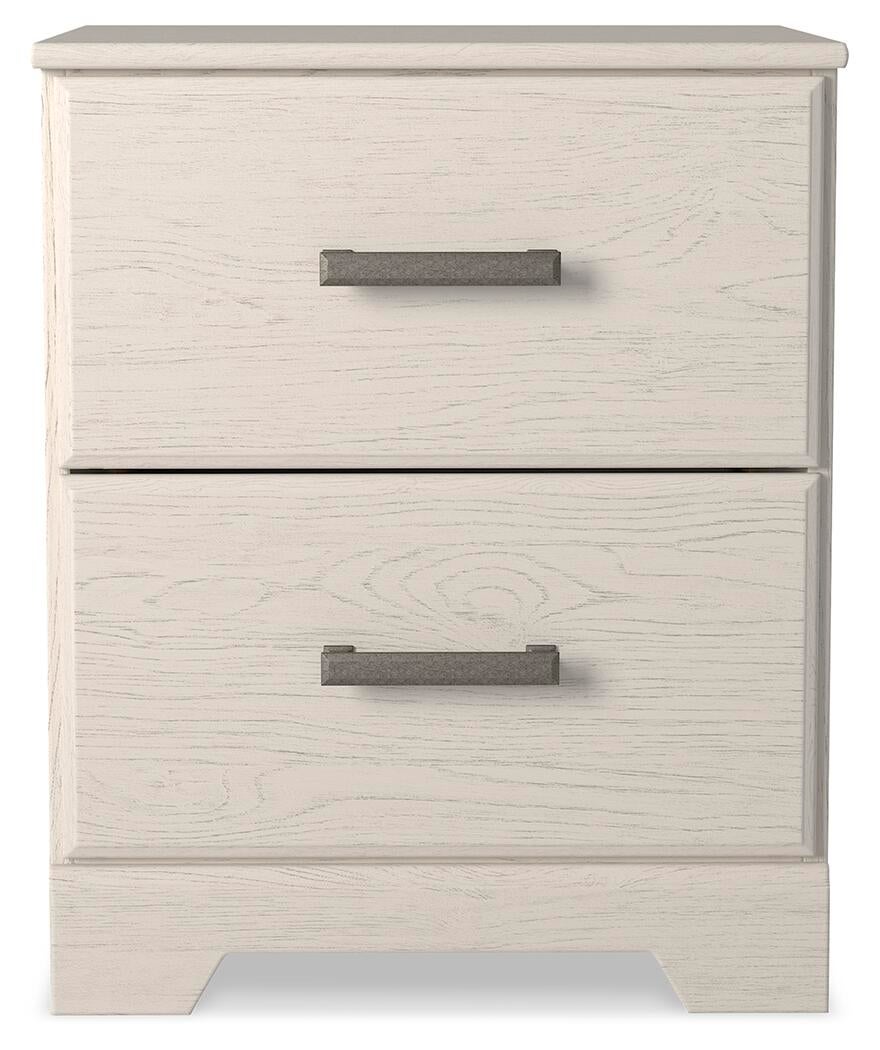 Stelsie  Panel Bed With Mirrored Dresser, Chest And Nightstand