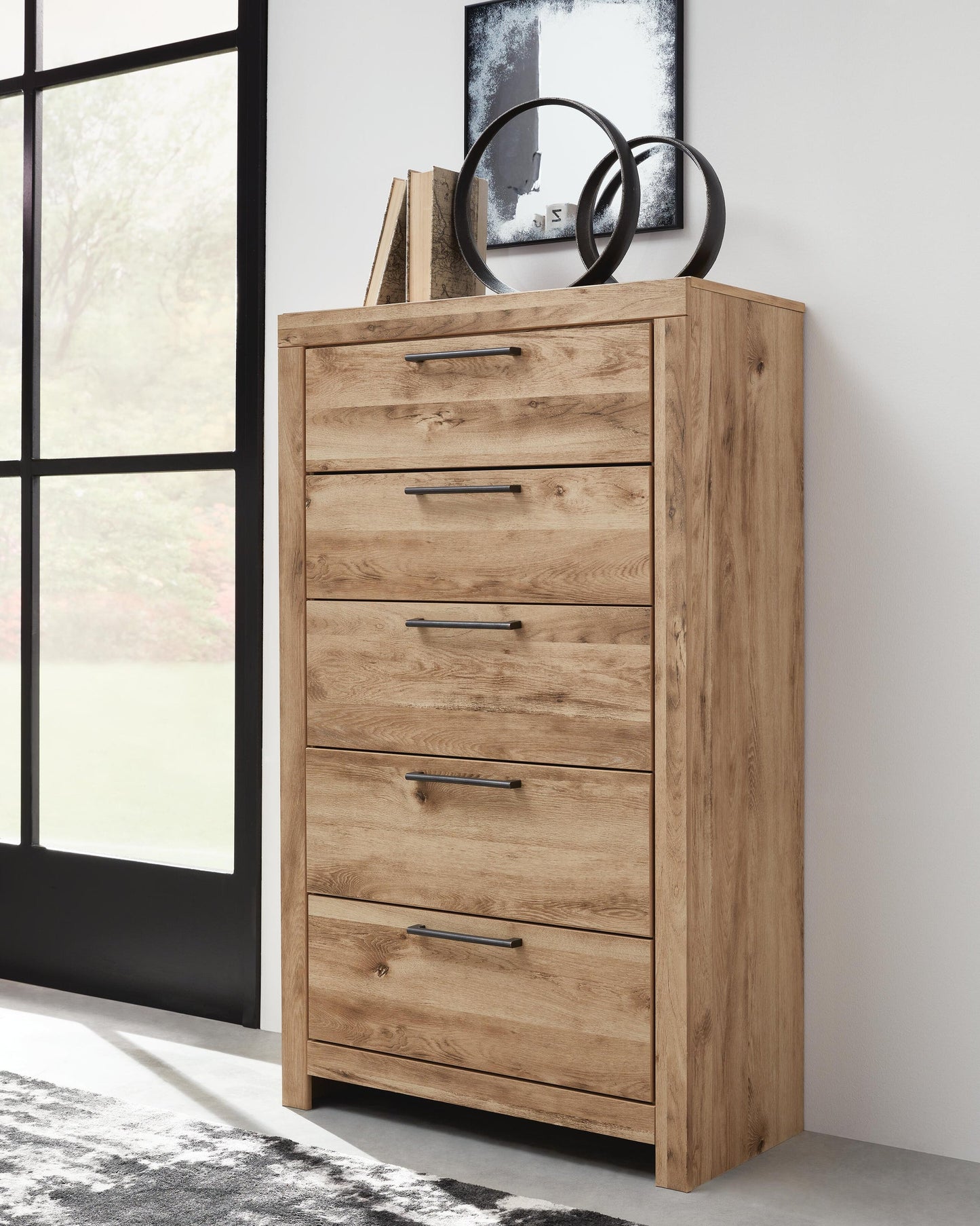 Hyanna  Panel Storage Bed With 1 Under Bed Storage Drawer, Dresser, Mirror, Chest And Nightstand
