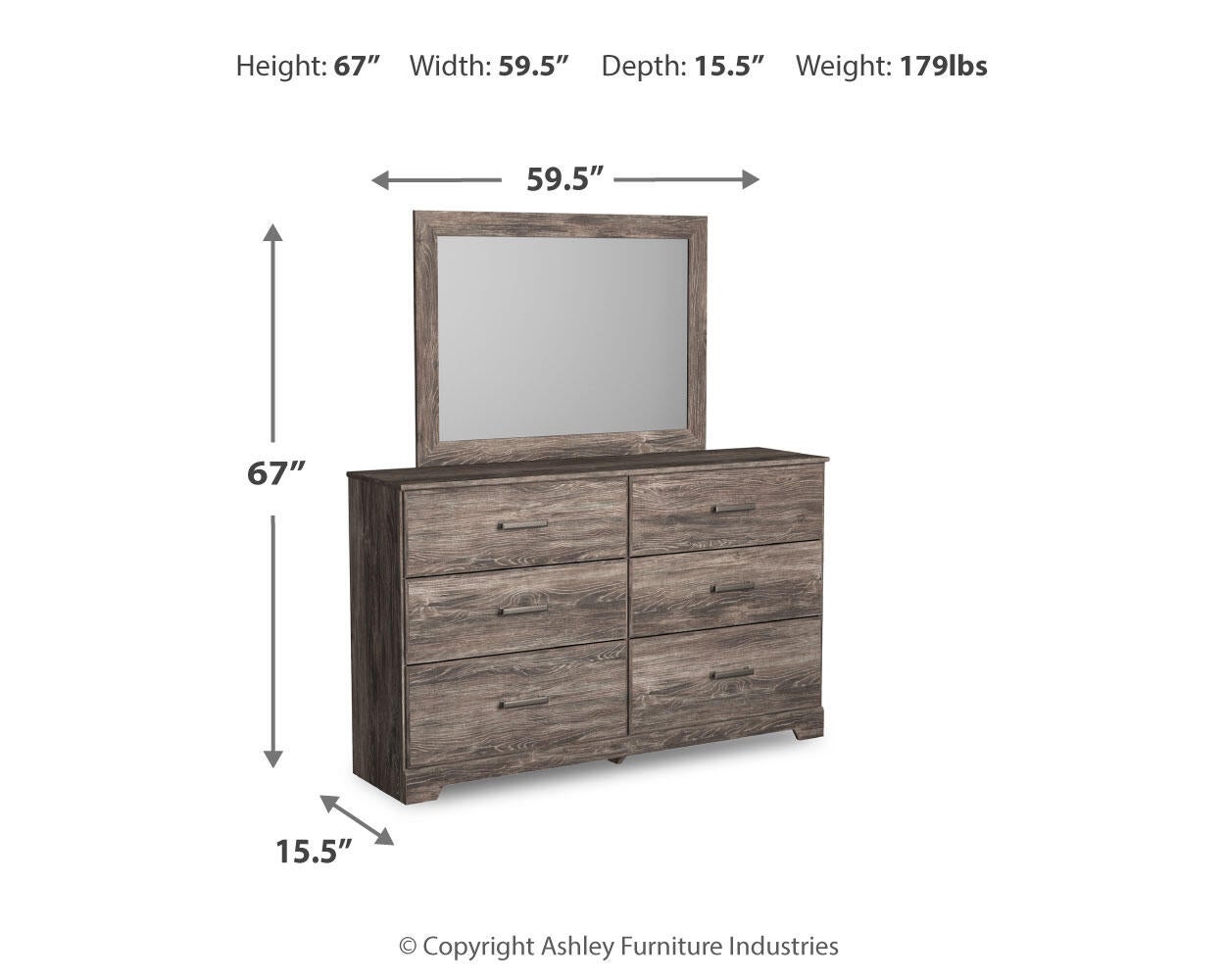 Ralinksi  Panel Bed With Mirrored Dresser And Nightstand