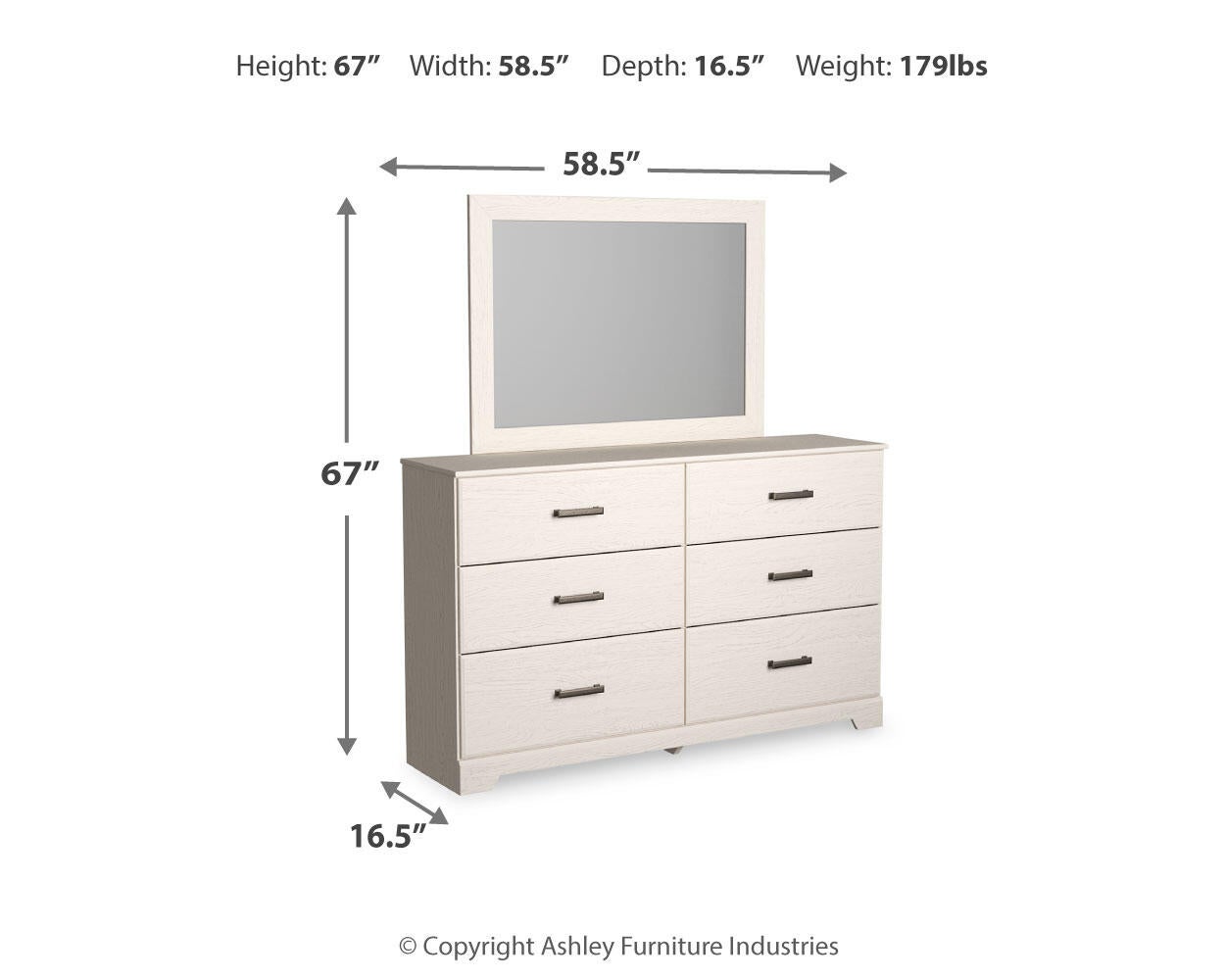 Stelsie  Panel Bed With Mirrored Dresser