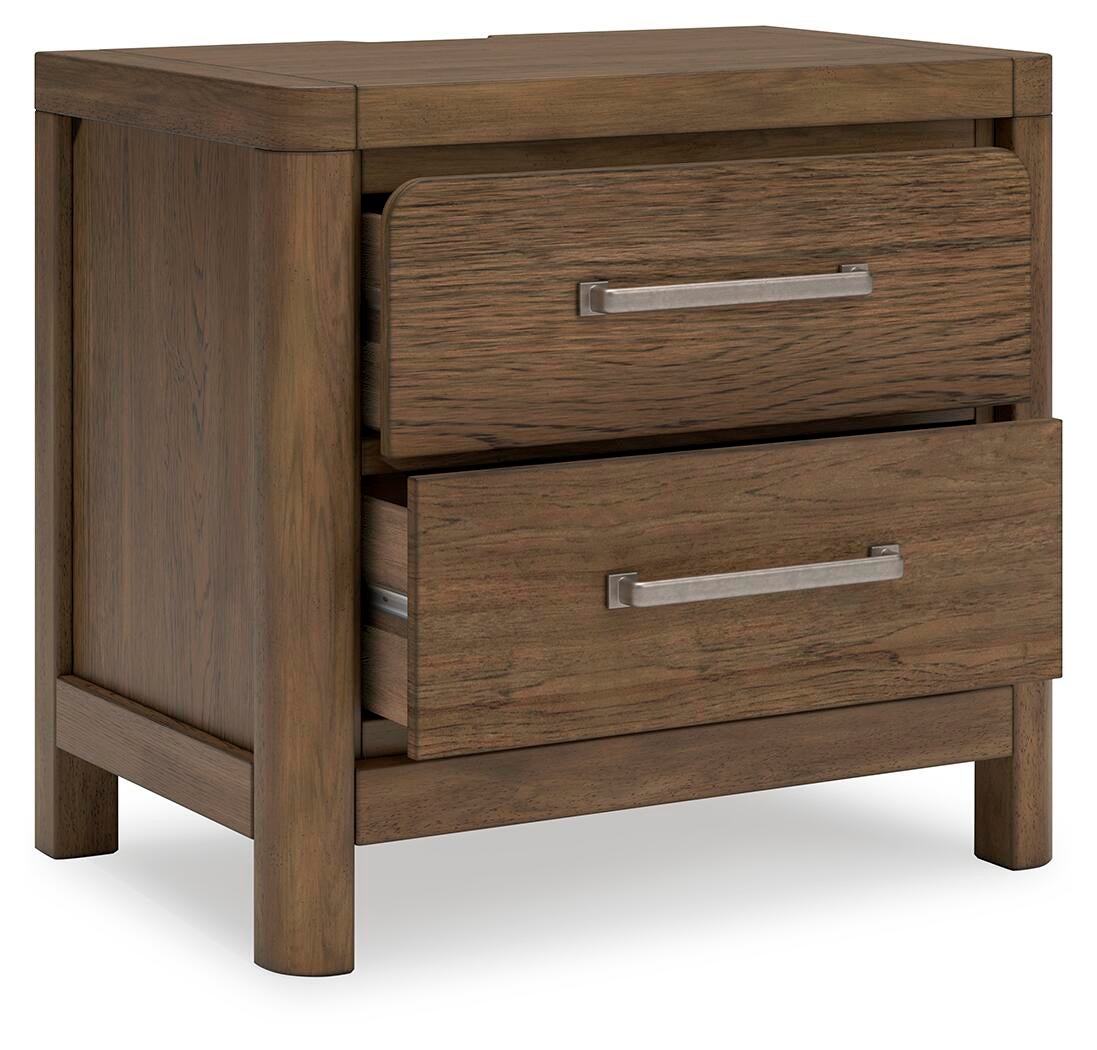 Cabalynn  Panel Bed With Storage With Mirrored Dresser And Nightstand
