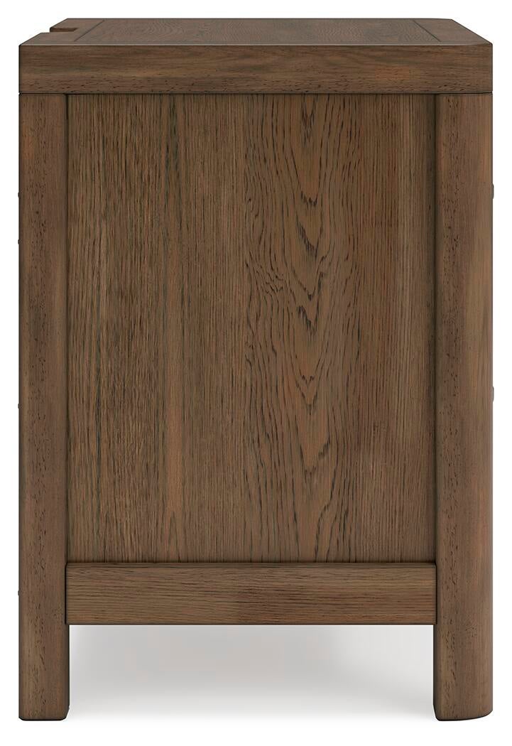 Cabalynn  Panel Bed With Storage With Mirrored Dresser And Nightstand
