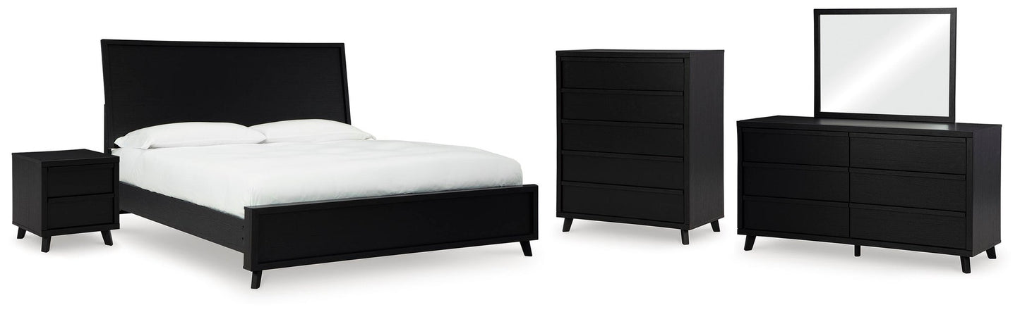 Danziar  Panel Bed, Dresser, Mirror, Chest And Nightstand