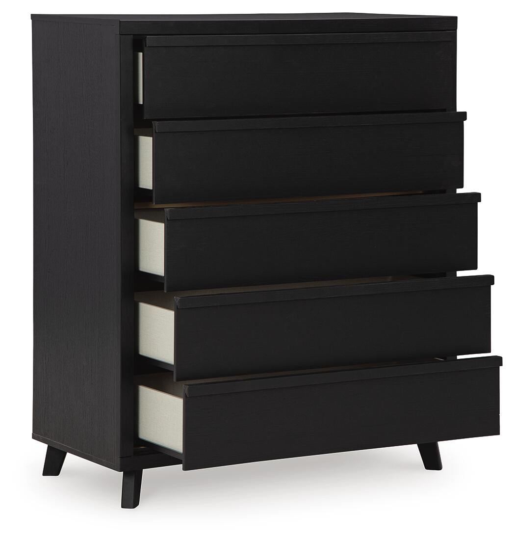 Danziar  Panel Bed, Dresser, Mirror, Chest And Nightstand