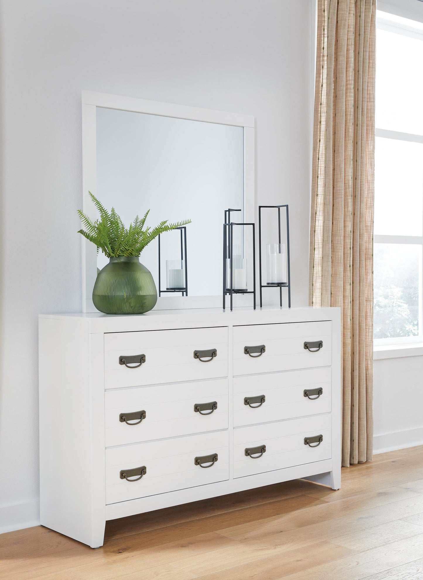 Binterglen  Panel Bed With Mirrored Dresser And Nightstand